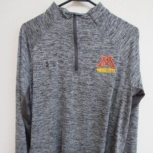 Under Armour HeatGear Black/Gray L/S 1/4 Zip Pullover Minnesota Gophers Large